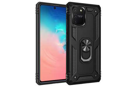 Newface Samsung Galaxy A81 / Note 10 Lite Kılıf Sofya Yüzüklü Silikon Kapak - Siyah