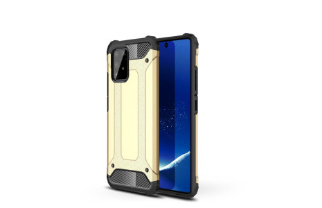 Newface Samsung Galaxy A91 / S10 Lite Kılıf Tank Silikon Kapak - Gold