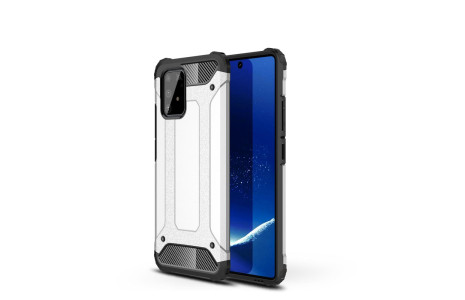 Newface Samsung Galaxy A91 / S10 Lite Kılıf Tank Silikon Kapak - Gümüş