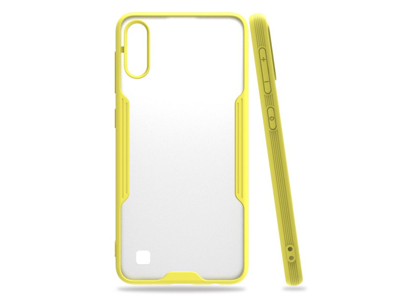 Newface Samsung Galaxy M10 Kılıf Platin Silikon - Sarı