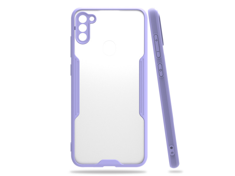 Newface Samsung Galaxy M11 Kılıf Platin Silikon - Lila