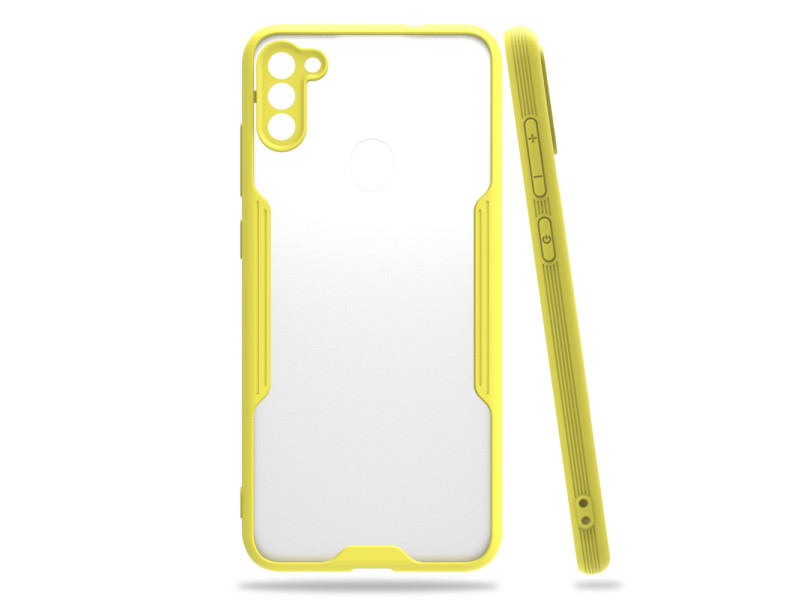 Newface Samsung Galaxy M11 Kılıf Platin Silikon - Sarı
