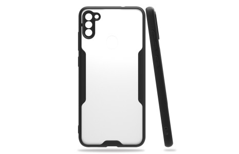 Newface Samsung Galaxy M11 Kılıf Platin Silikon - Siyah