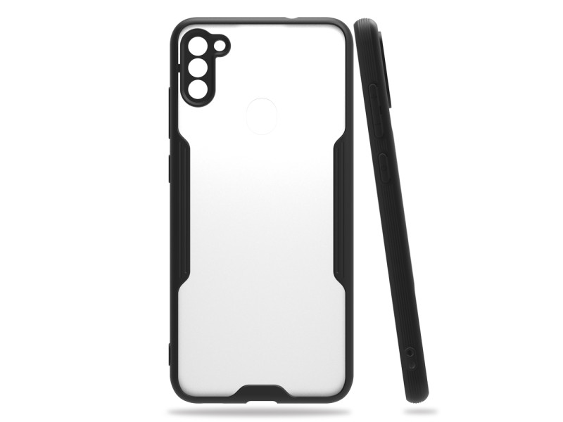 Newface Samsung Galaxy M11 Kılıf Platin Silikon - Siyah