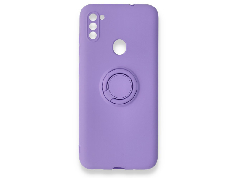 Newface Samsung Galaxy M11 Kılıf Viktor Yüzüklü Silikon - Mor
