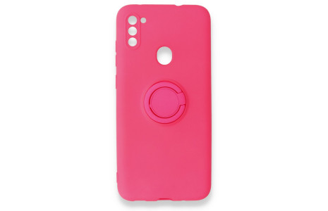 Newface Samsung Galaxy M11 Kılıf Viktor Yüzüklü Silikon - Pembe