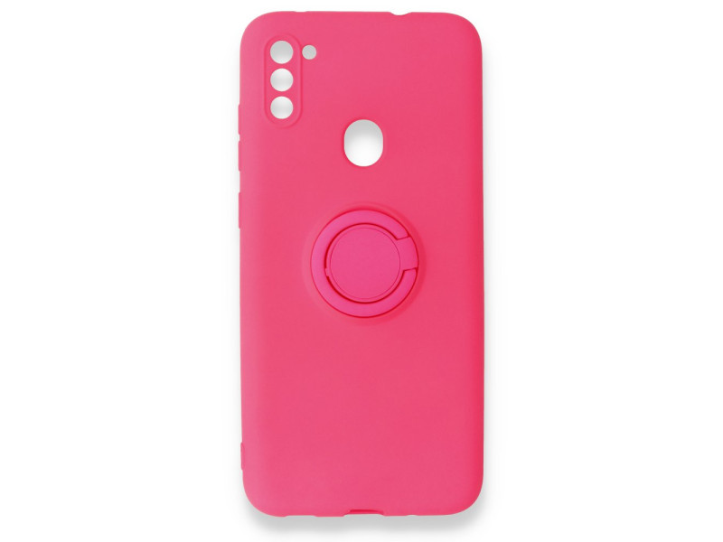Newface Samsung Galaxy M11 Kılıf Viktor Yüzüklü Silikon - Pembe