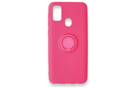 Newface Samsung Galaxy M21 Kılıf Viktor Yüzüklü Silikon - Pembe