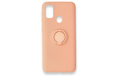 Newface Samsung Galaxy M21 Kılıf Viktor Yüzüklü Silikon - Pudra
