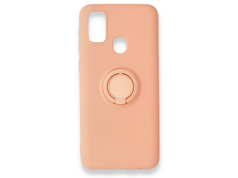 Newface Samsung Galaxy M21 Kılıf Viktor Yüzüklü Silikon - Pudra