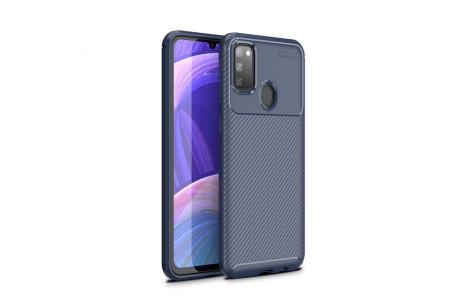 Newface Samsung Galaxy M30S Kılıf Focus Karbon Silikon - Lacivert