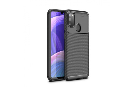 Newface Samsung Galaxy M30S Kılıf Focus Karbon Silikon - Siyah
