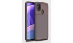 Newface Samsung Galaxy M31 Kılıf Focus Karbon Silikon - Kahverengi