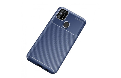 Newface Samsung Galaxy M31 Kılıf Focus Karbon Silikon - Lacivert