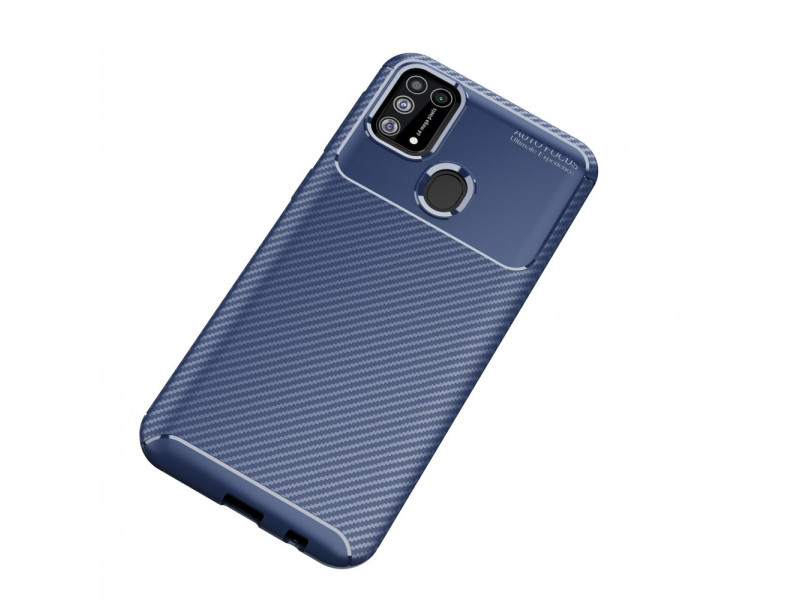 Newface Samsung Galaxy M31 Kılıf Focus Karbon Silikon - Lacivert