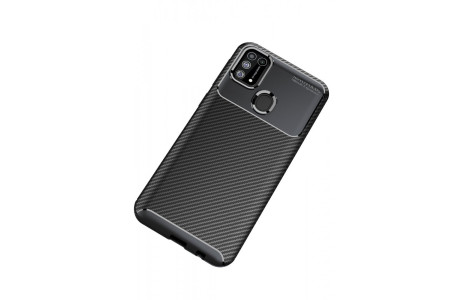 Newface Samsung Galaxy M31 Kılıf Focus Karbon Silikon - Siyah