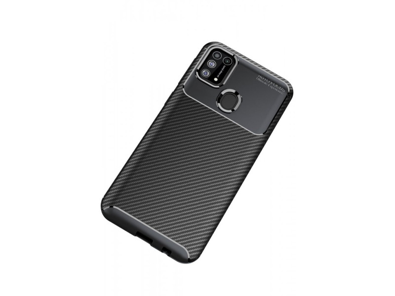 Newface Samsung Galaxy M31 Kılıf Focus Karbon Silikon - Siyah