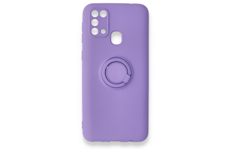 Newface Samsung Galaxy M31 Kılıf Viktor Yüzüklü Silikon - Mor