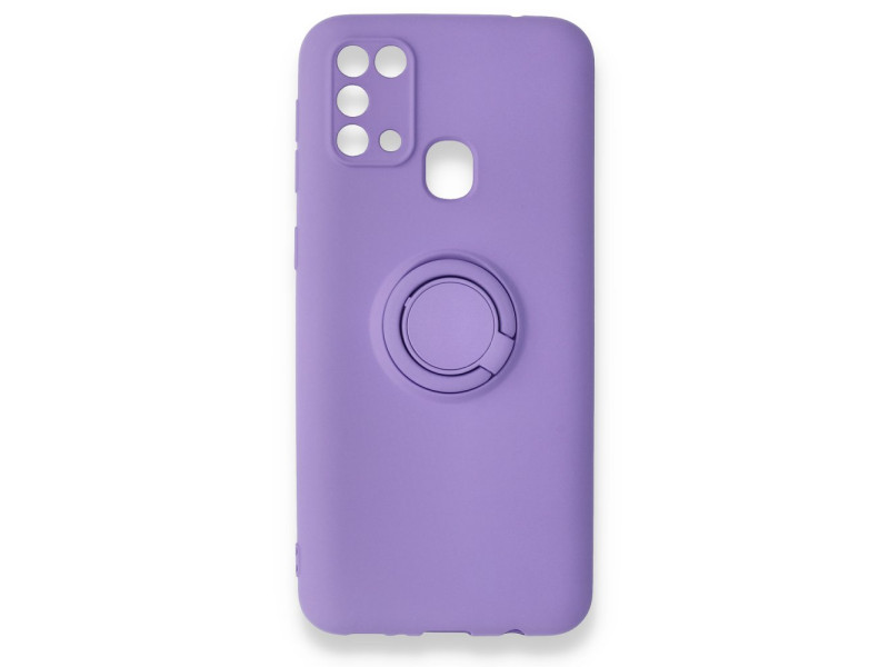 Newface Samsung Galaxy M31 Kılıf Viktor Yüzüklü Silikon - Mor