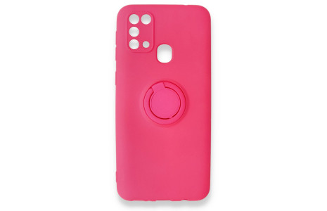 Newface Samsung Galaxy M31 Kılıf Viktor Yüzüklü Silikon - Pembe