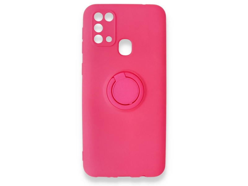 Newface Samsung Galaxy M31 Kılıf Viktor Yüzüklü Silikon - Pembe