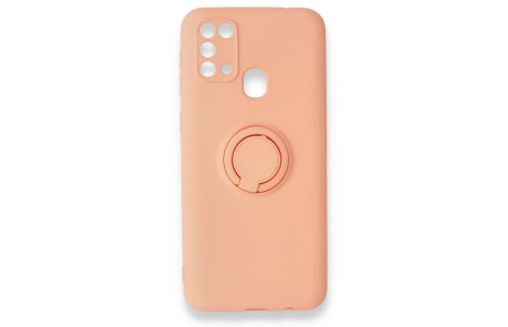 Newface Samsung Galaxy M31 Kılıf Viktor Yüzüklü Silikon - Pudra