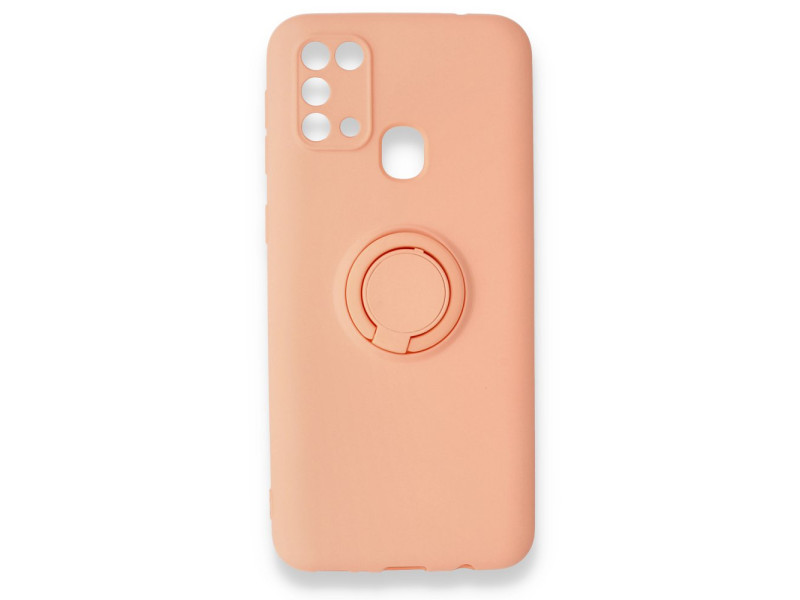 Newface Samsung Galaxy M31 Kılıf Viktor Yüzüklü Silikon - Pudra
