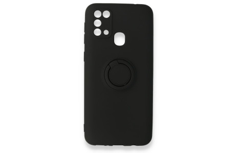 Newface Samsung Galaxy M31 Kılıf Viktor Yüzüklü Silikon - Siyah