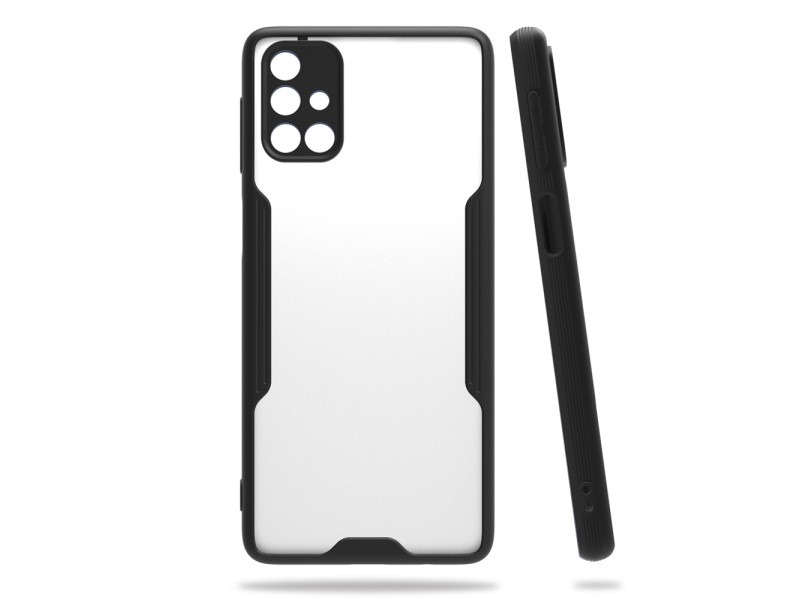 Newface Samsung Galaxy M31S Kılıf Platin Silikon - Siyah