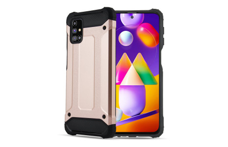 Newface Samsung Galaxy M31S Kılıf Tank Silikon Kapak - Gold
