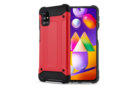 Newface Samsung Galaxy M31S Kılıf Tank Silikon Kapak - Kırmızı