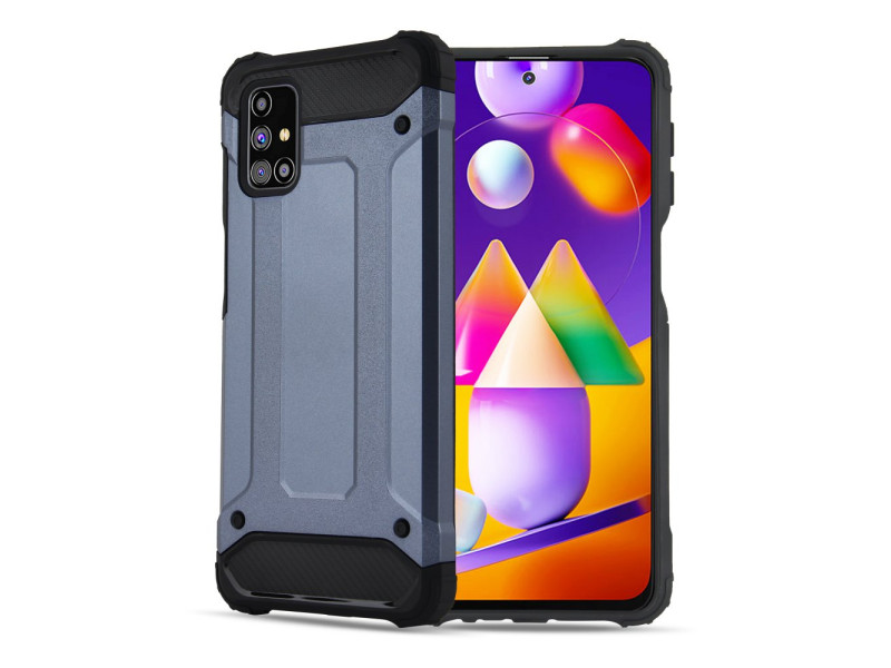 Newface Samsung Galaxy M31S Kılıf Tank Silikon Kapak - Lacivert