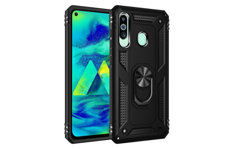 Newface Samsung Galaxy M40 Kılıf Sofya Yüzüklü Silikon Kapak - Siyah