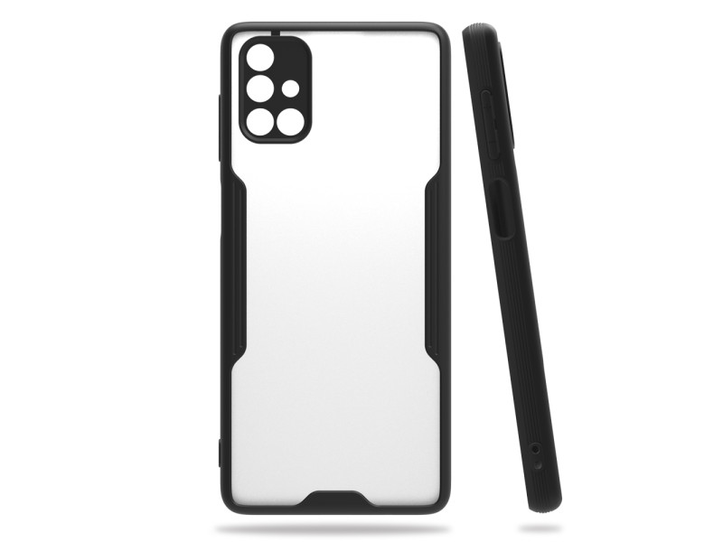 Newface Samsung Galaxy M51 Kılıf Platin Silikon - Siyah
