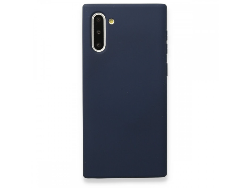 Newface Samsung Galaxy Note 10 Kılıf Nano içi Kadife Silikon - Lacivert