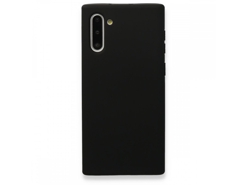 Newface Samsung Galaxy Note 10 Kılıf Nano içi Kadife Silikon - Siyah
