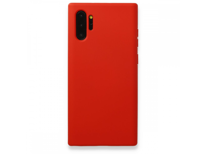 Newface Samsung Galaxy Note 10 Plus Kılıf Nano içi Kadife Silikon - Kırmızı