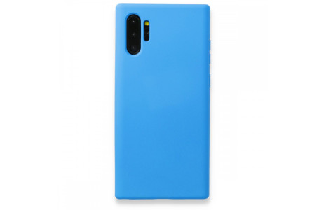 Newface Samsung Galaxy Note 10 Plus Kılıf Nano içi Kadife Silikon - Mavi