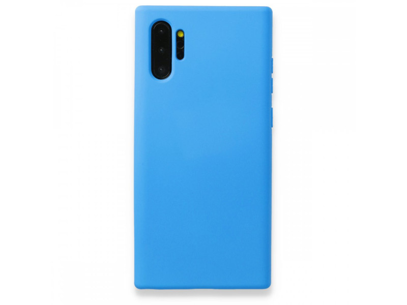 Newface Samsung Galaxy Note 10 Plus Kılıf Nano içi Kadife Silikon - Mavi