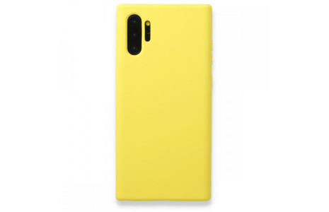 Newface Samsung Galaxy Note 10 Plus Kılıf Nano içi Kadife Silikon - Sarı