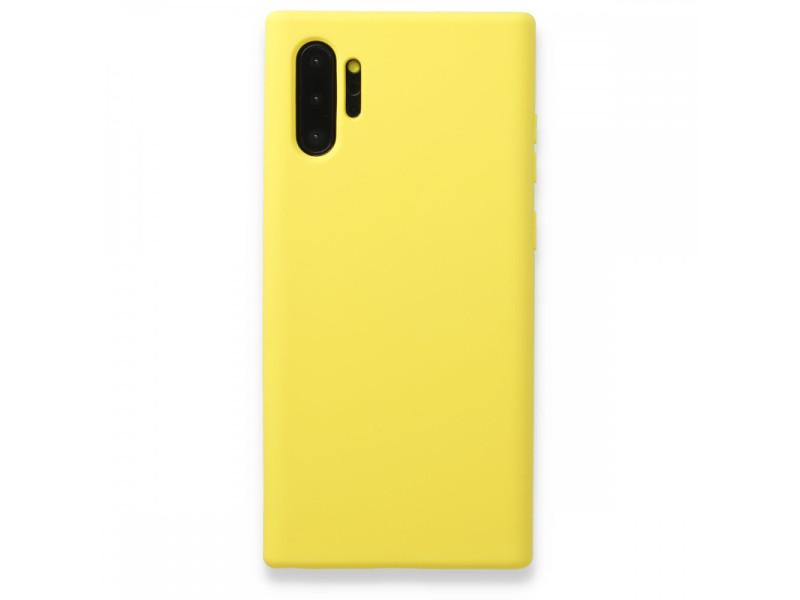 Newface Samsung Galaxy Note 10 Plus Kılıf Nano içi Kadife Silikon - Sarı
