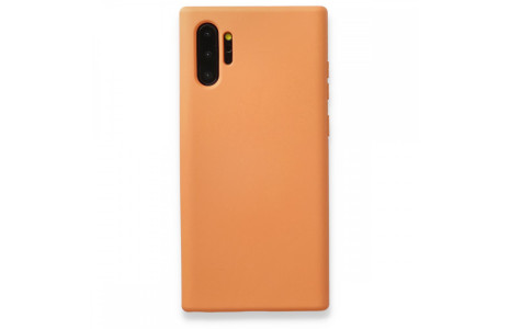 Newface Samsung Galaxy Note 10 Plus Kılıf Nano içi Kadife Silikon - Turuncu