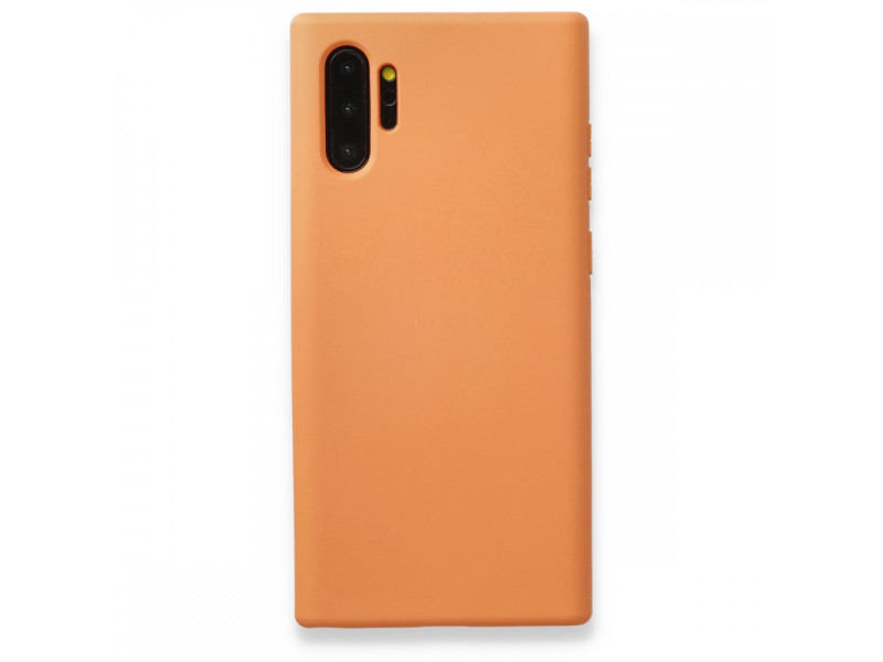 Newface Samsung Galaxy Note 10 Plus Kılıf Nano içi Kadife Silikon - Turuncu
