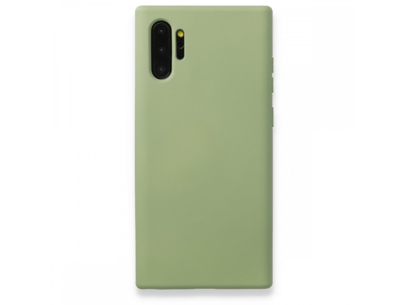 Newface Samsung Galaxy Note 10 Plus Kılıf Nano içi Kadife Silikon - Yeşil