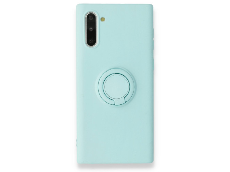 Newface Samsung Galaxy Note 10 Kılıf Viktor Yüzüklü Silikon - Turkuaz