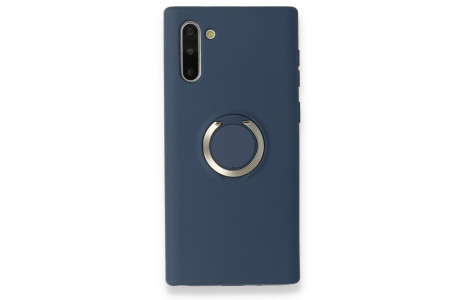 Newface Samsung Galaxy Note 10 Kılıf Viktor Yüzüklü Silikon - Lacivert