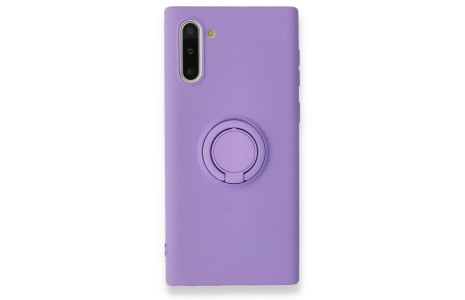 Newface Samsung Galaxy Note 10 Kılıf Viktor Yüzüklü Silikon - Mor
