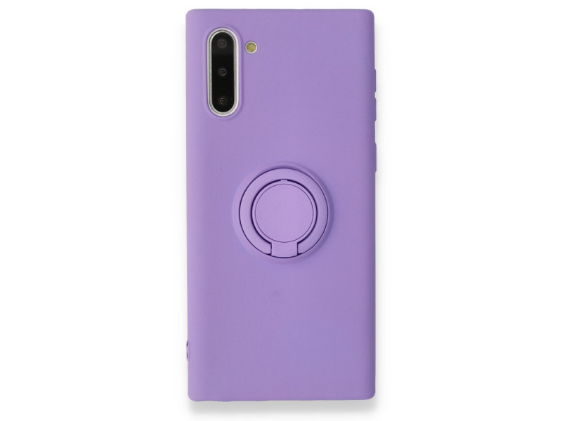 Newface Samsung Galaxy Note 10 Kılıf Viktor Yüzüklü Silikon - Mor
