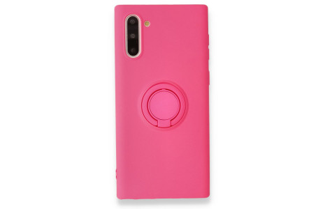 Newface Samsung Galaxy Note 10 Kılıf Viktor Yüzüklü Silikon - Pembe
