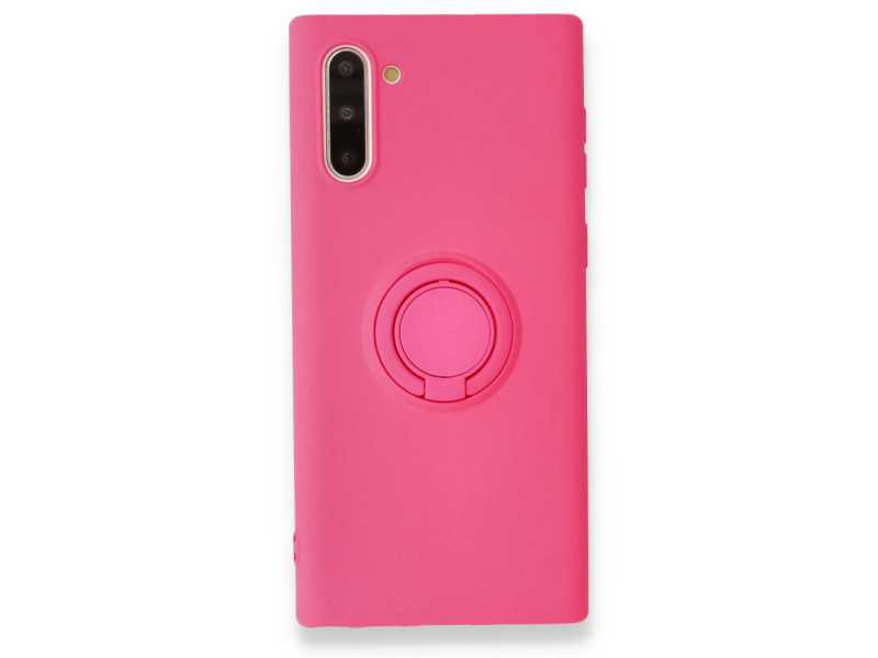 Newface Samsung Galaxy Note 10 Kılıf Viktor Yüzüklü Silikon - Pembe